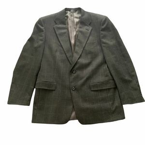 Burberry Mens Pure New Wool Blazer Jacket Black Size 41R Checked Suit 2 Button